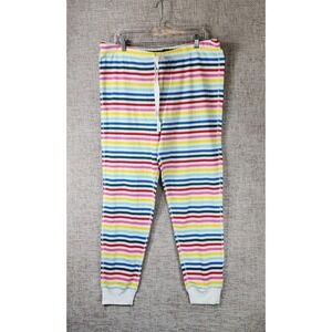 Primary Unisex Adult XL Organic Cotton Pajama Pants Bottoms Rainbow Stripe NWT
